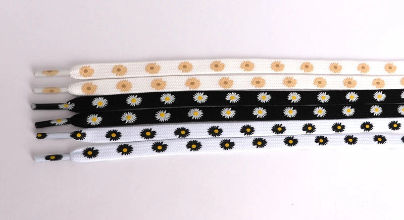 New Sakura Shoelaces Flat Little Daisies Shoe laces High-top Canvas Sneakers Shoelace AF1 Laces Shoe Strings 100/120/140/160CM