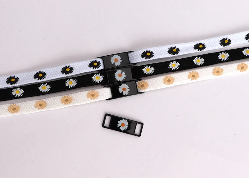 New Sakura Shoelaces Flat Little Daisies Shoe laces High-top Canvas Sneakers Shoelace AF1 Laces Shoe Strings 100/120/140/160CM