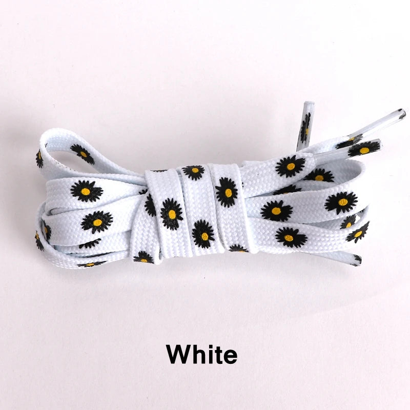 New Sakura Shoelaces Flat Little Daisies Shoe laces High-top Canvas Sneakers Shoelace AF1 Laces Shoe Strings 100/120/140/160CM