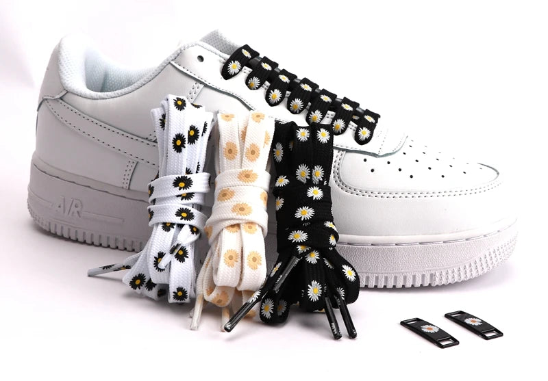 New Sakura Shoelaces Flat Little Daisies Shoe laces High-top Canvas Sneakers Shoelace AF1 Laces Shoe Strings 100/120/140/160CM