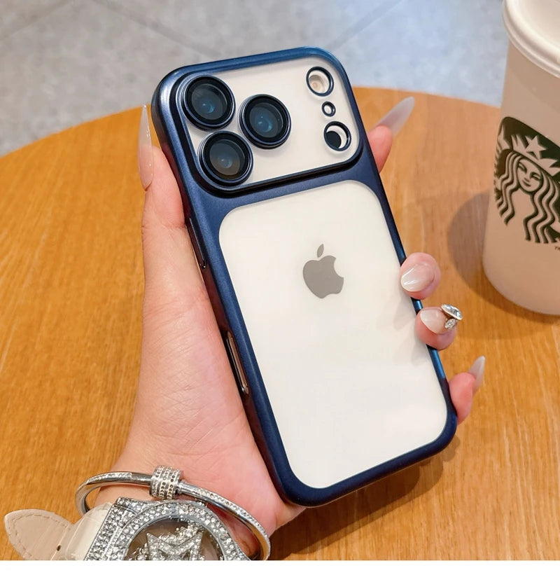 Luxury Soft Matte Phone Case For iPhone 11 12 13 14 15 16 17 18 Pro Max Plus Air Electroplating Silicone Bumper Back Cases Cover