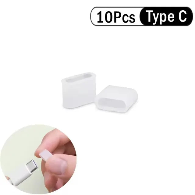 Type-C Charging Port Transparent Dust Plug With Rope Anti-Lost Dustproof Protector Cap Stopper Data Cable USB Type C Clear Cover
