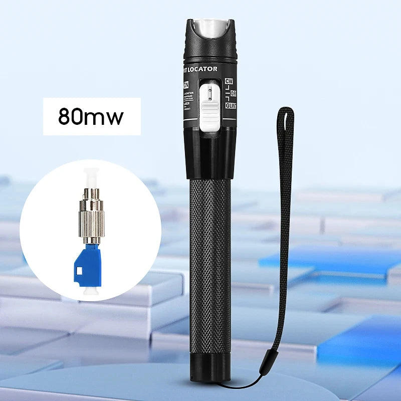 Visual Fault Locator 1/10/20/30/50/60/80MW Fiber Optic Cable Tester Tool FTTH Optical Fiber Tester SC/FC/ST 2.5mm Interface VFL
