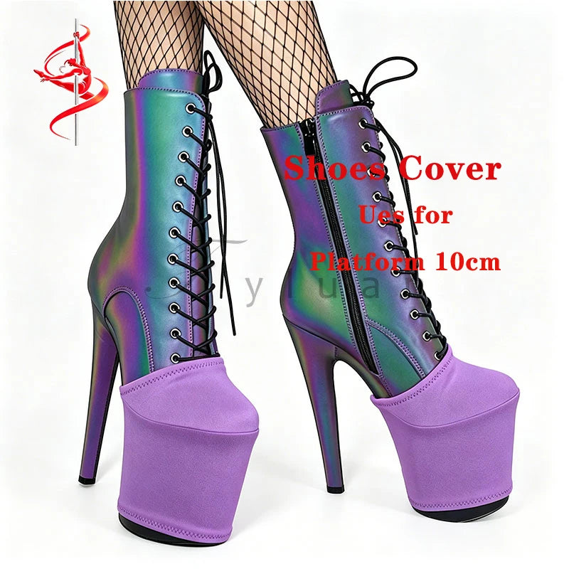 Black Wear Resistant Pole Dance Shoe Cover Protects Boots Sandals Pumps High Heels 20CM Boots Training Heels Protection Cover