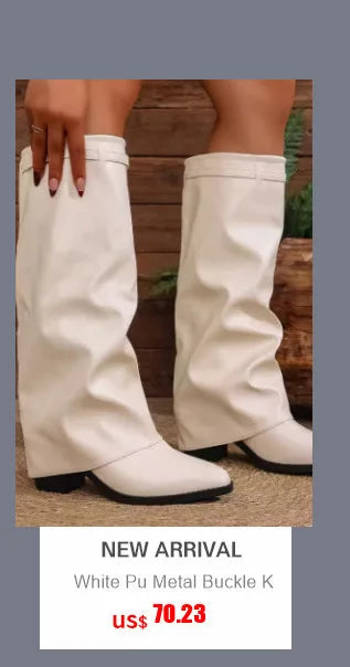 Big Size 46 Low Heels Thigh High Boots For Women Color Leg Boots Slim Boots