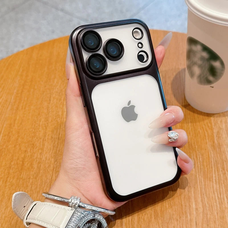 Luxury Soft Matte Phone Case For iPhone 11 12 13 14 15 16 17 18 Pro Max Plus Air Electroplating Silicone Bumper Back Cases Cover