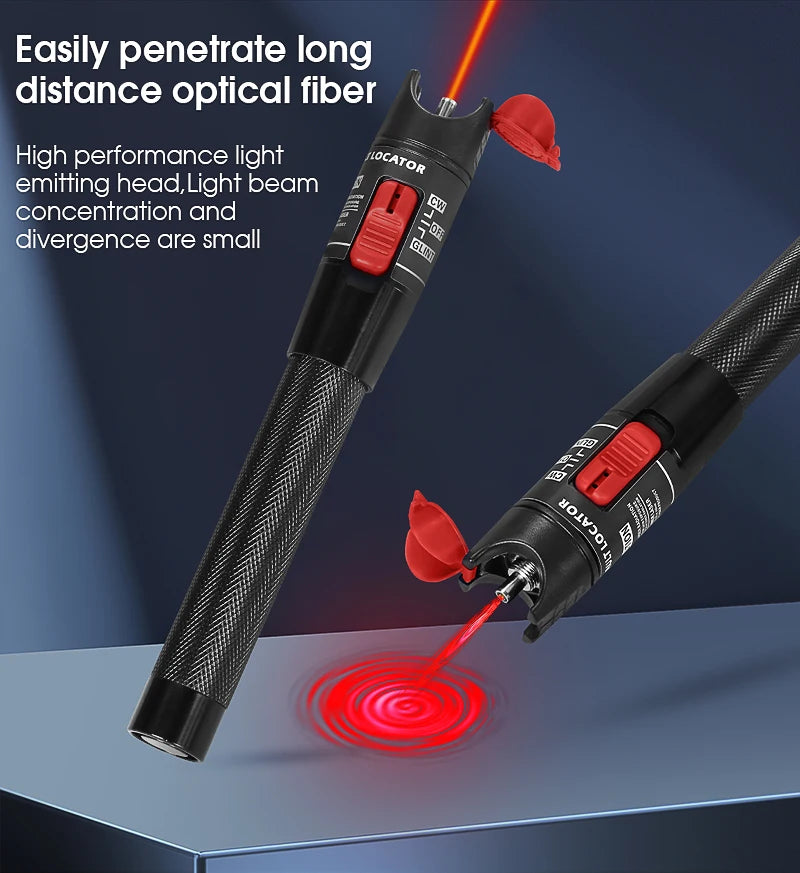 Visual Fault Locator 1/10/20/30/50/60/80MW Fiber Optic Cable Tester Tool FTTH Optical Fiber Tester SC/FC/ST 2.5mm Interface VFL