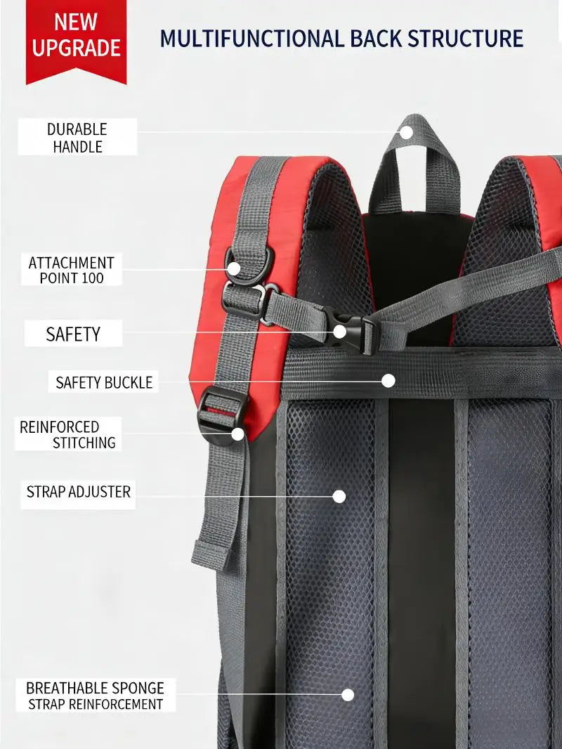 Homefish 40L Waterproof Hiking Backpack Large Capacity Outdoor Rucksack Trekking Camping Travel Bag for Men Women