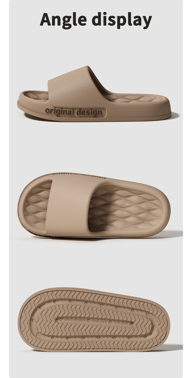 Men Trend New Summer Slippers Soft Non-slip Sole Cloud Sandals for Home Beach Indoor Outdoor