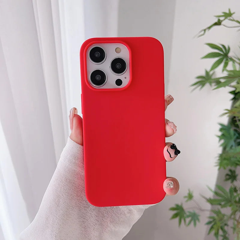 Luxury Matte Candy Ultra Thin Color Silicone Soft Case For iPhone 16 15 14 13 12 11 Pro Max Plus Mini Back Cover Colorful Shell