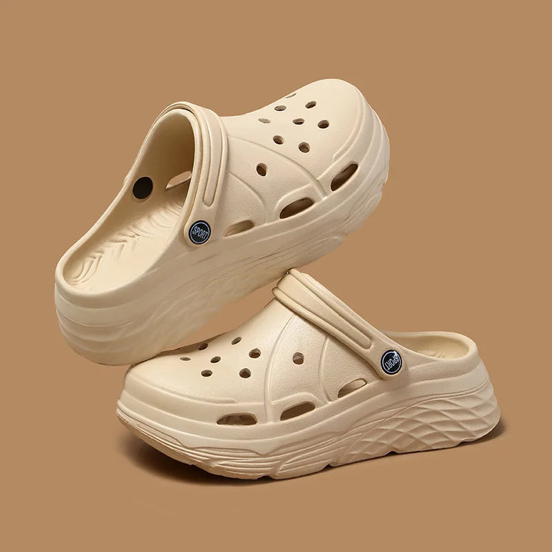 Women's Fashion Platform Sandals Summer 2025 Thick Sole Soft Eva Clogs Garden Shoes for Women Hollow Out Non Slip Beach Sandals