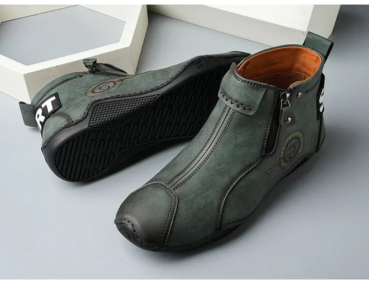 Autumn and Winter New Men's Short Boots British Classic Retro Flat Bottom Cotton Shoes Outdoor Business Sports Casual Shoes