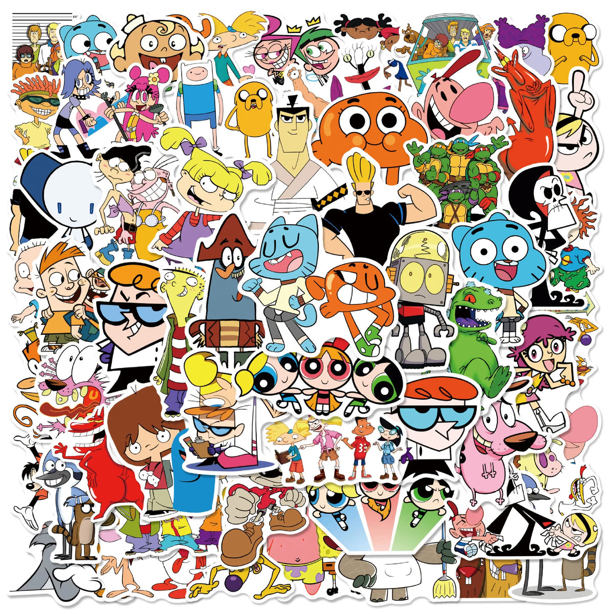 50pcs Cartoon Classic Anime Mixed Graffiti Stickers Cute Decals for Phone Notebook Suitcase Funny Kids Toy