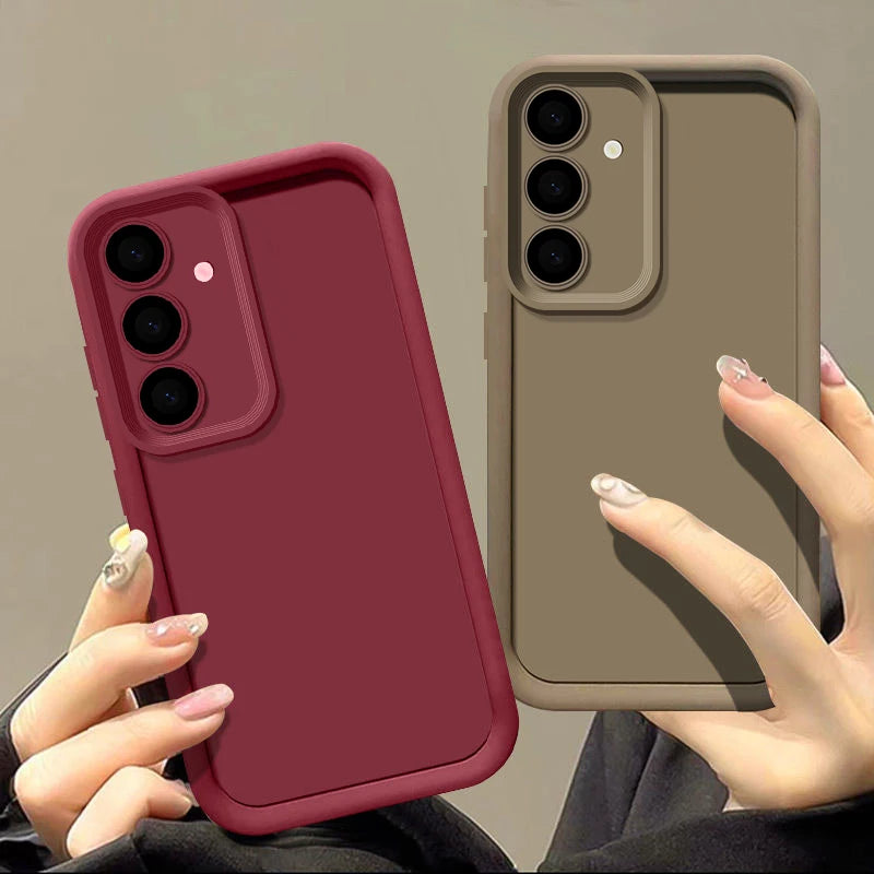 Luxury Candy Color Soft Case S26 S25 S24 S23 S22 Ultra Plus S21 FE A16 A53 A55 A56 A05S 5G 4G A52 Skin Feel Silicone Cover Funda