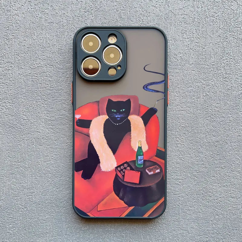 Funny Cat Daily Life Phone Case For iPhone 16 17 Pro Max Cases 11 12 14 Pro Max Mini 13 15 Plus XR Shockproof Back Covers
