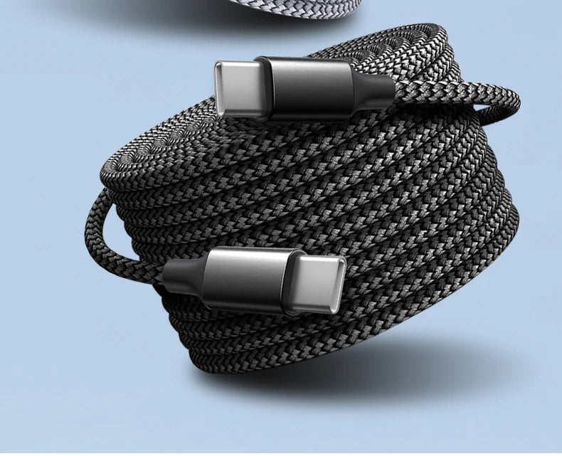 60W 1m/2m/3m/5m Dual-head Type-C Fast Charging Data Cable Mobile Phone Accessories Data Transmission for Samsung Huawei Millet