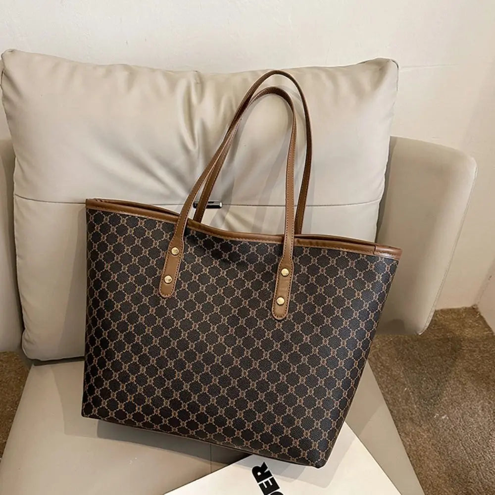 New Large Capacity Shoulder Bags PU Casual Tote Bag Commuting Bag