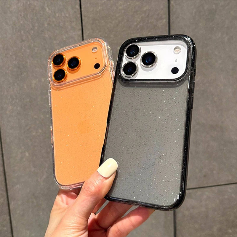Luxury Glitter Bling Transparent Case For iPhone 18 17 Pro Max 17 Air 11 12 13 14 15 16 Pro Max X XR XS 7 8 Shockproof TPU Cover