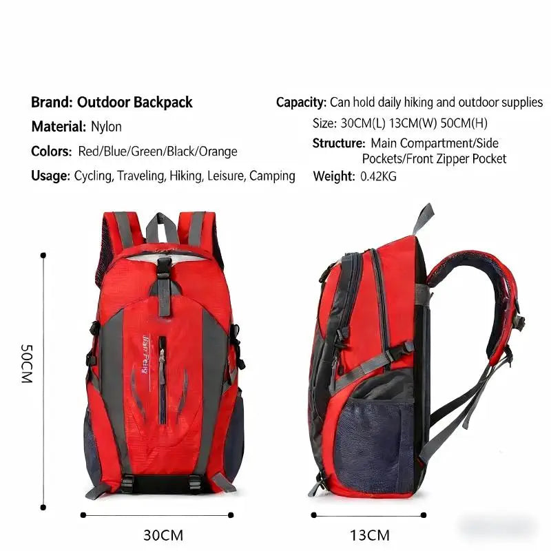 Homefish 40L Waterproof Hiking Backpack Large Capacity Outdoor Rucksack Trekking Camping Travel Bag for Men Women