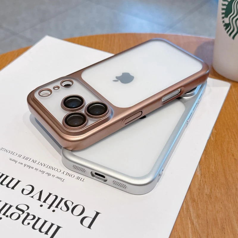 Luxury Soft Matte Phone Case For iPhone 11 12 13 14 15 16 17 18 Pro Max Plus Air Electroplating Silicone Bumper Back Cases Cover