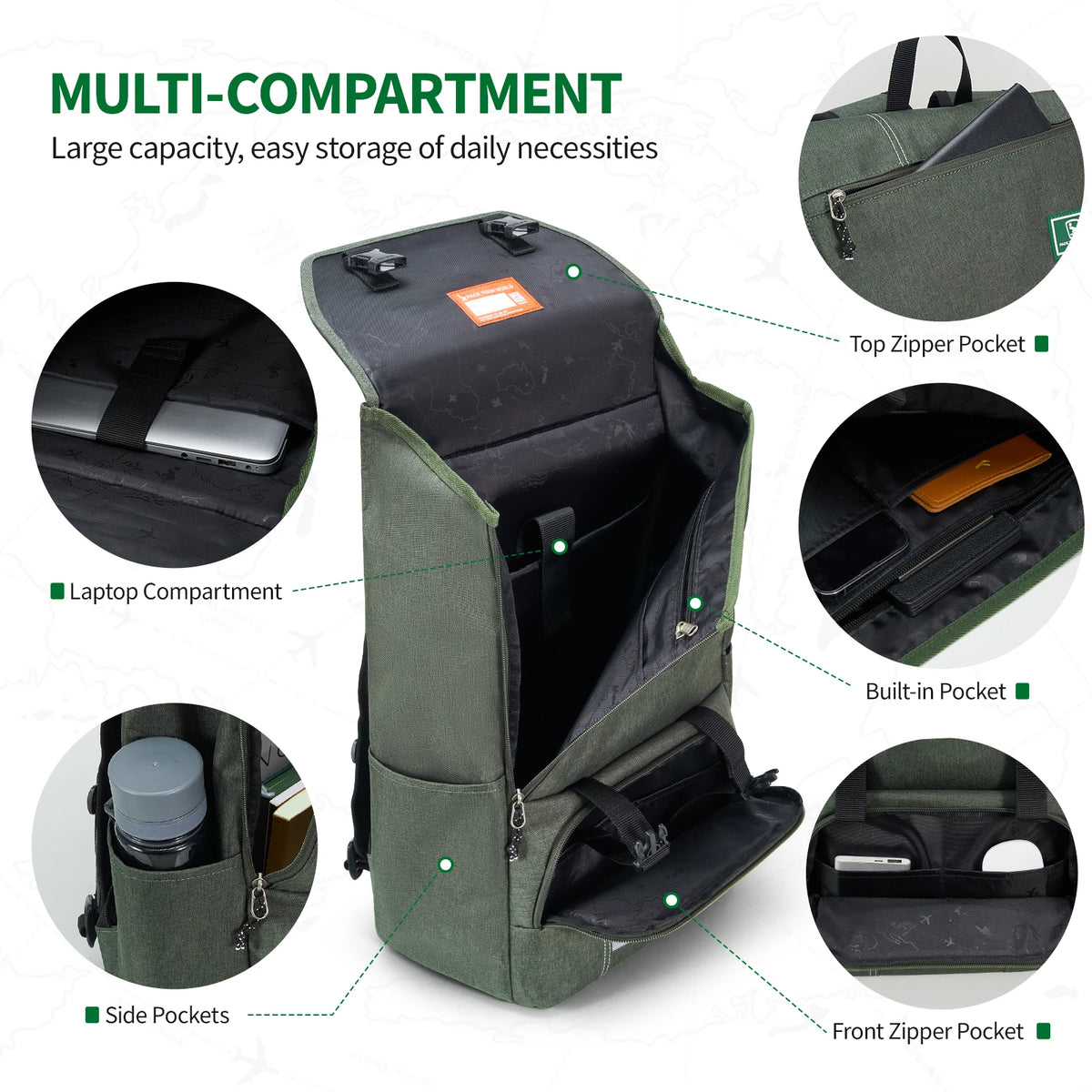 OIWAS Waterproof Backpack for Daily Travel Suitable for Everyday Outings