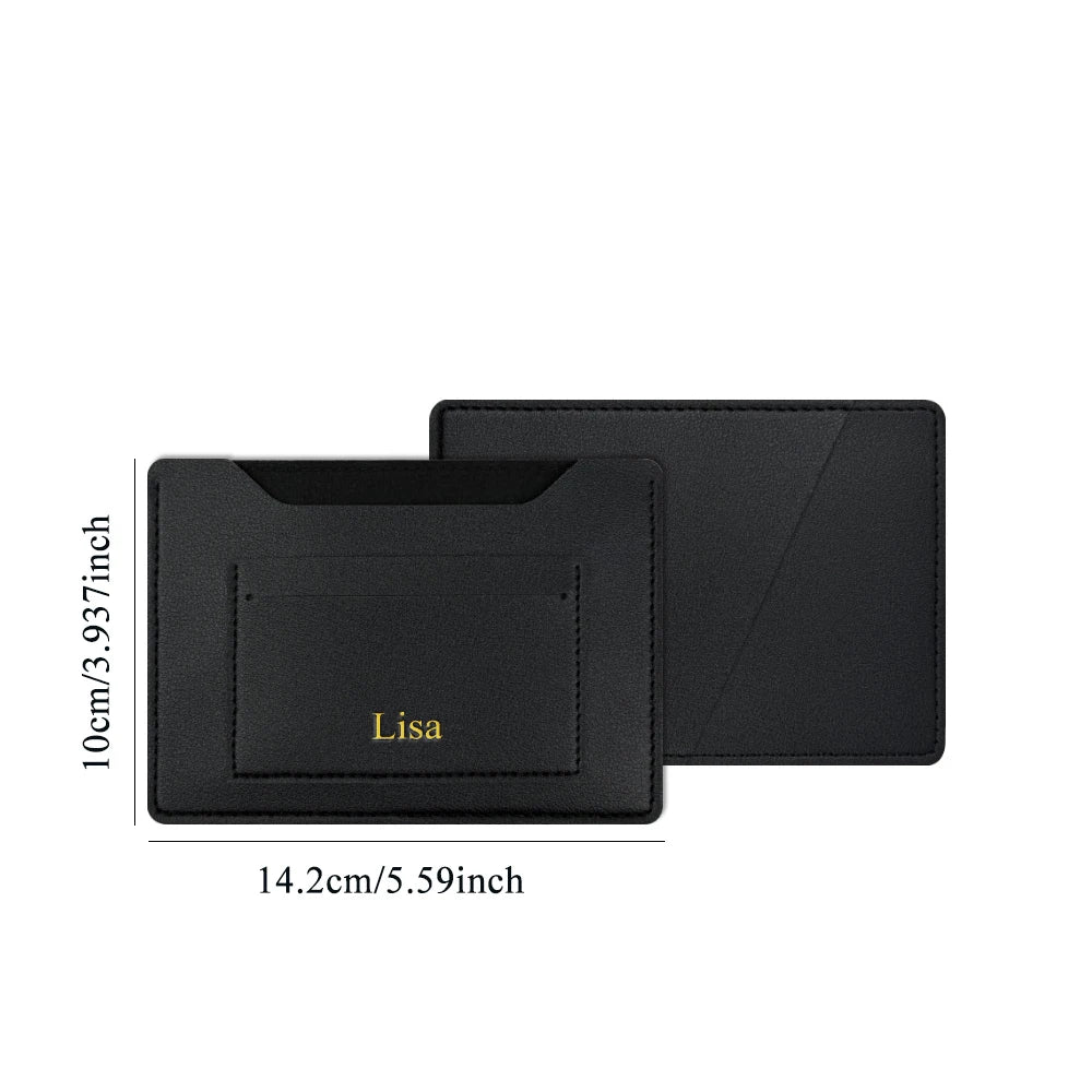 Customized Name Passport Folder Card Holder Leather Travel Ticket Folder Passport Bag Identification Pure Color Passport Cover