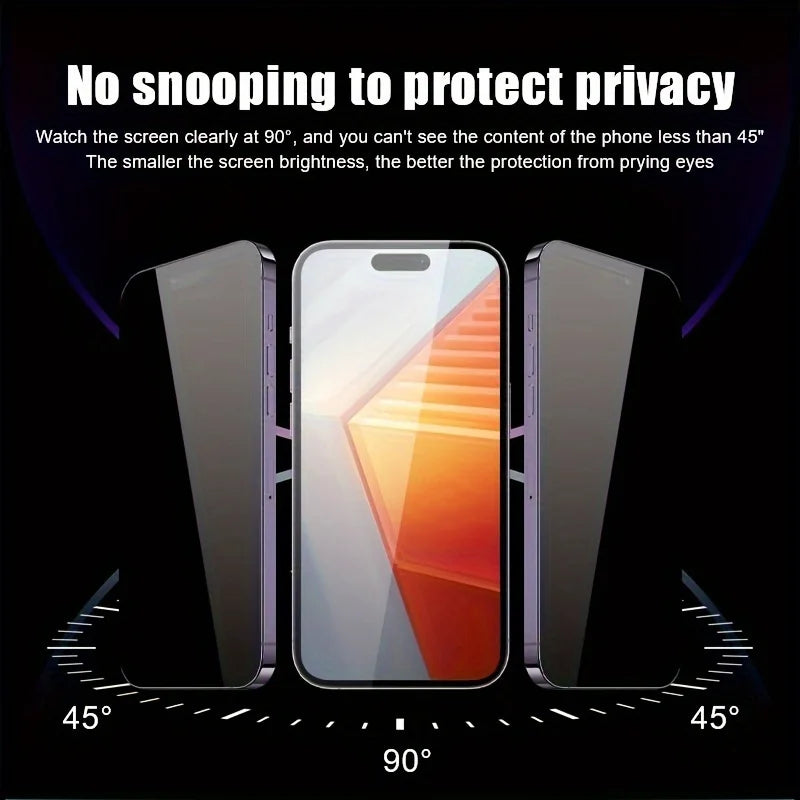 1-10PCS Oleophobic Coating Privacy Screen Protector For iPhone 17 16 14 15 12 11 13 X XS Pro Max Air Mini Dust Free Installation