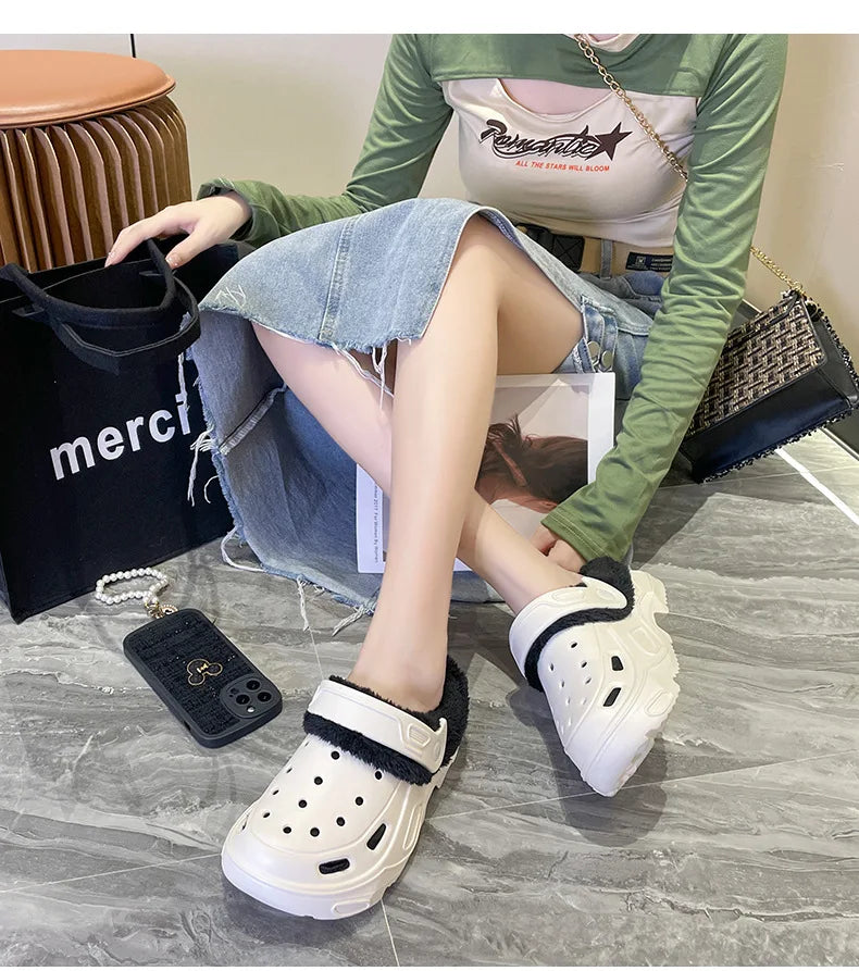 EVA cave shoes winter padded men and women new thick bottom Baotou shoes cotton warm couple cotton slippers men and women