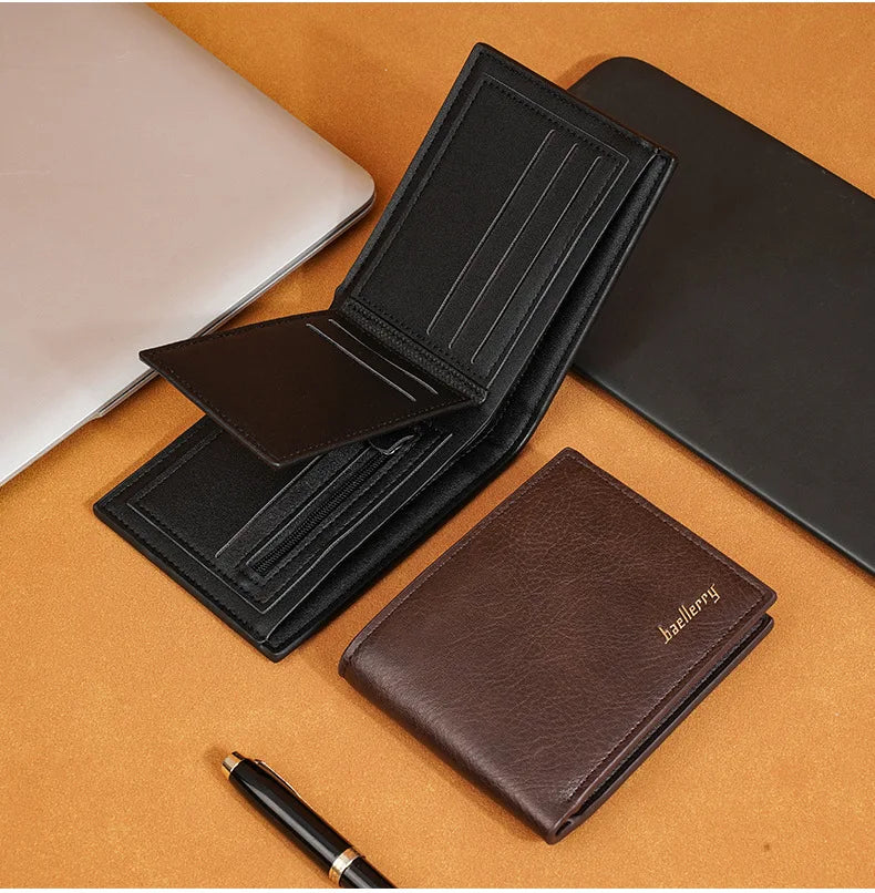 Baellerry Men RFID Wallets New Short Card Holder Simple Male Purses Photo Holder Small Coin Bag Zipper Wallet For Men