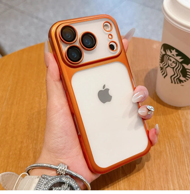Luxury Soft Matte Phone Case For iPhone 11 12 13 14 15 16 17 18 Pro Max Plus Air Electroplating Silicone Bumper Back Cases Cover