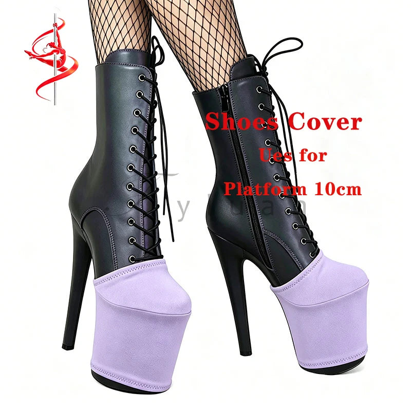 Black Wear Resistant Pole Dance Shoe Cover Protects Boots Sandals Pumps High Heels 20CM Boots Training Heels Protection Cover