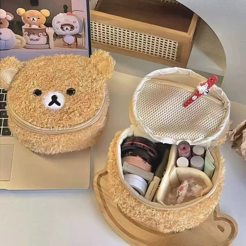 Plush Cosmetic Bag Women Makeup Case Jewelry Storage Pouch Cute Girl Organizer Handbag Gift