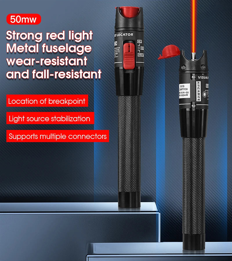 Visual Fault Locator 1/10/20/30/50/60/80MW Fiber Optic Cable Tester Tool FTTH Optical Fiber Tester SC/FC/ST 2.5mm Interface VFL