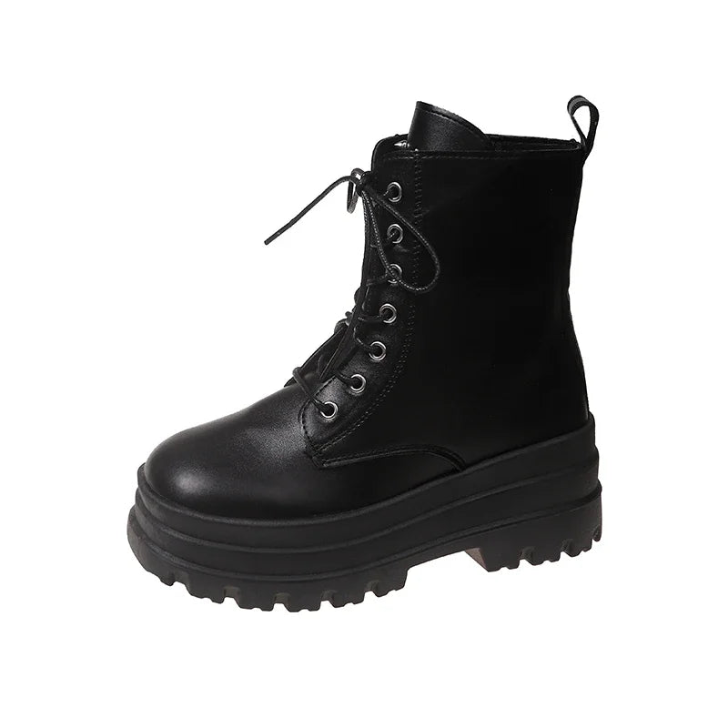 Women's Winter Knight Boots Wear-Resistant Sports Comfortable with Fashionable Zipper Thick Sole - New Style