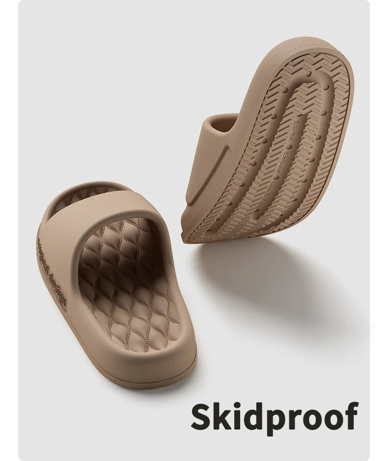 Men Trend New Summer Slippers Soft Non-slip Sole Cloud Sandals for Home Beach Indoor Outdoor