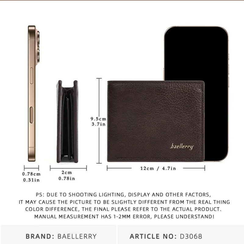 Baellerry Men RFID Wallets New Short Card Holder Simple Male Purses Photo Holder Small Coin Bag Zipper Wallet For Men