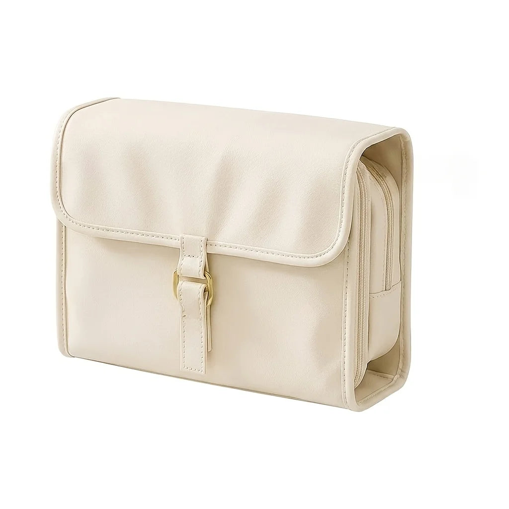 Large Capacity Hanging Toiletry Bag for Women, Waterproof Travel Cosmetic Organizer with Dry Wet Separation Folding Wash Pouch