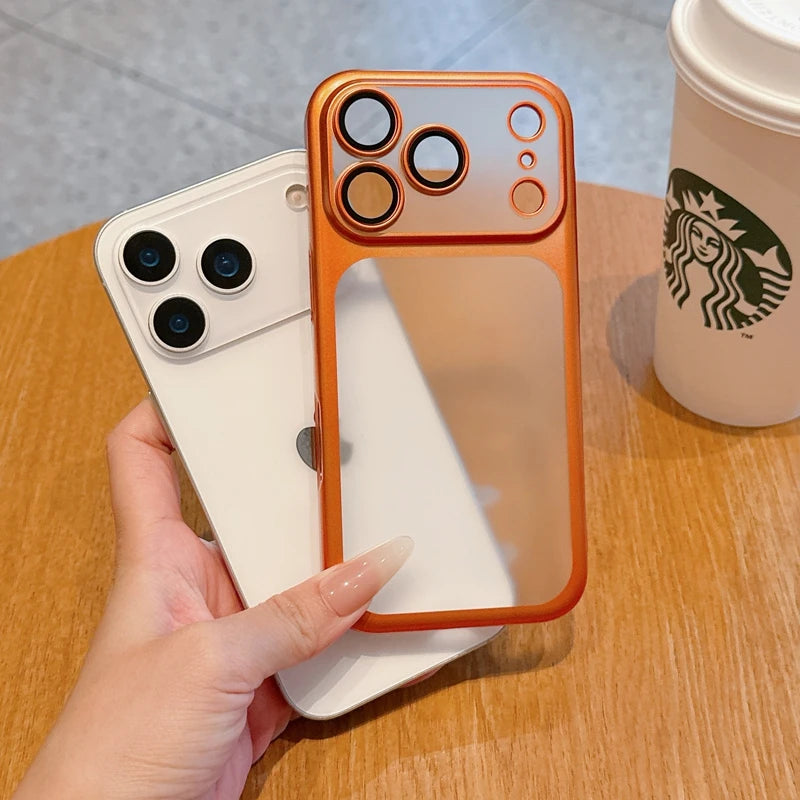 Luxury Soft Matte Phone Case For iPhone 11 12 13 14 15 16 17 18 Pro Max Plus Air Electroplating Silicone Bumper Back Cases Cover