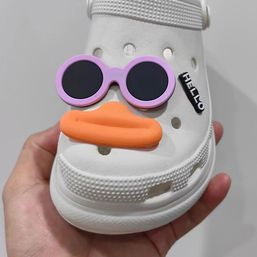 6Pcs Set Funny Face PVC Sausage Mouth Charms for Clogs Summer Sandals Buckle DIY Gift Shoes Accessories Cartoon Cute