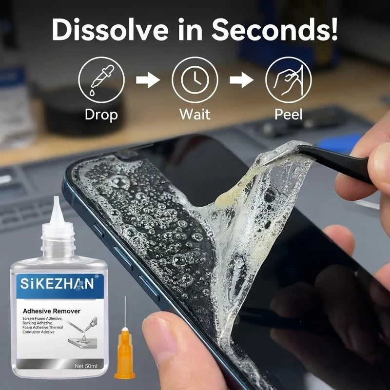 SiKEZHAN LCD Screen Glue Remover Set With Needle Swabs Safe Cleaner For Mobile Phone Frame Back Thermal Foam Adhesive Removal