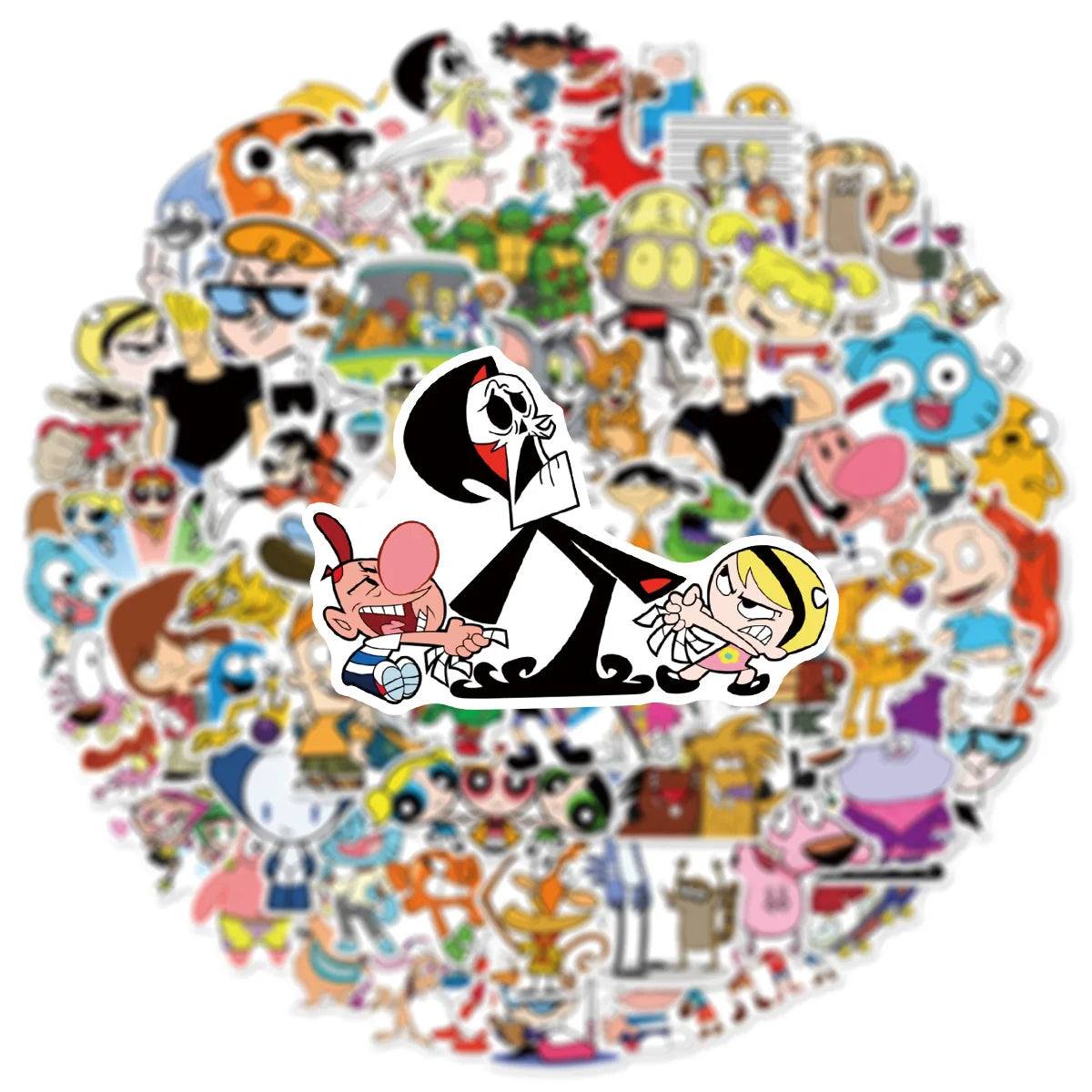 50pcs Cartoon Classic Anime Mixed Graffiti Stickers Cute Decals for Phone Notebook Suitcase Funny Kids Toy