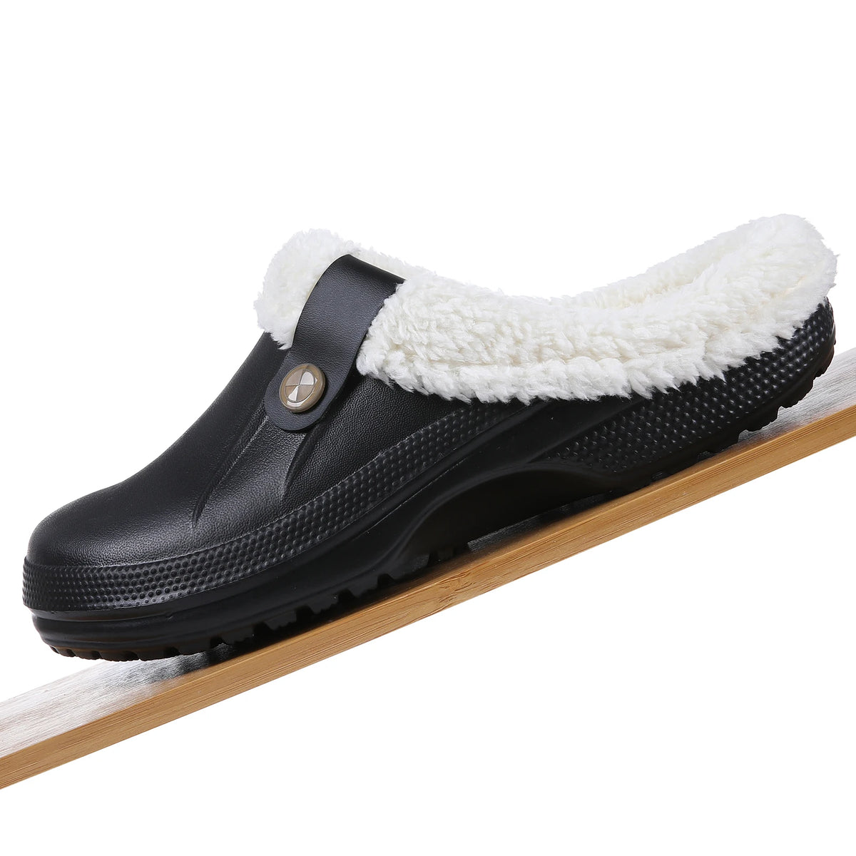 Evshine Warm Winter Man Slippers Antislip Waterproof Men Slippers Warm Comfy Clogs Fuzzy Fur Shoes Classic Plush Bedroom Slipper