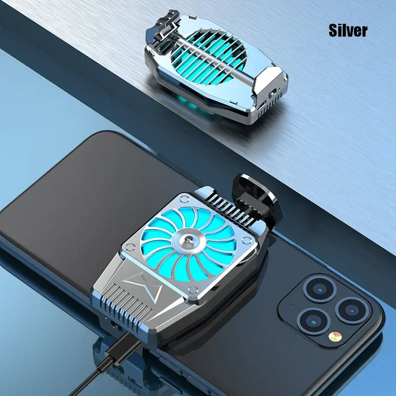 Semiconductor Phone Cooler Fast Cooling Radiator with Fan Low Noise For iPhone Android Gaming Live Streaming Mobile Phone Heat