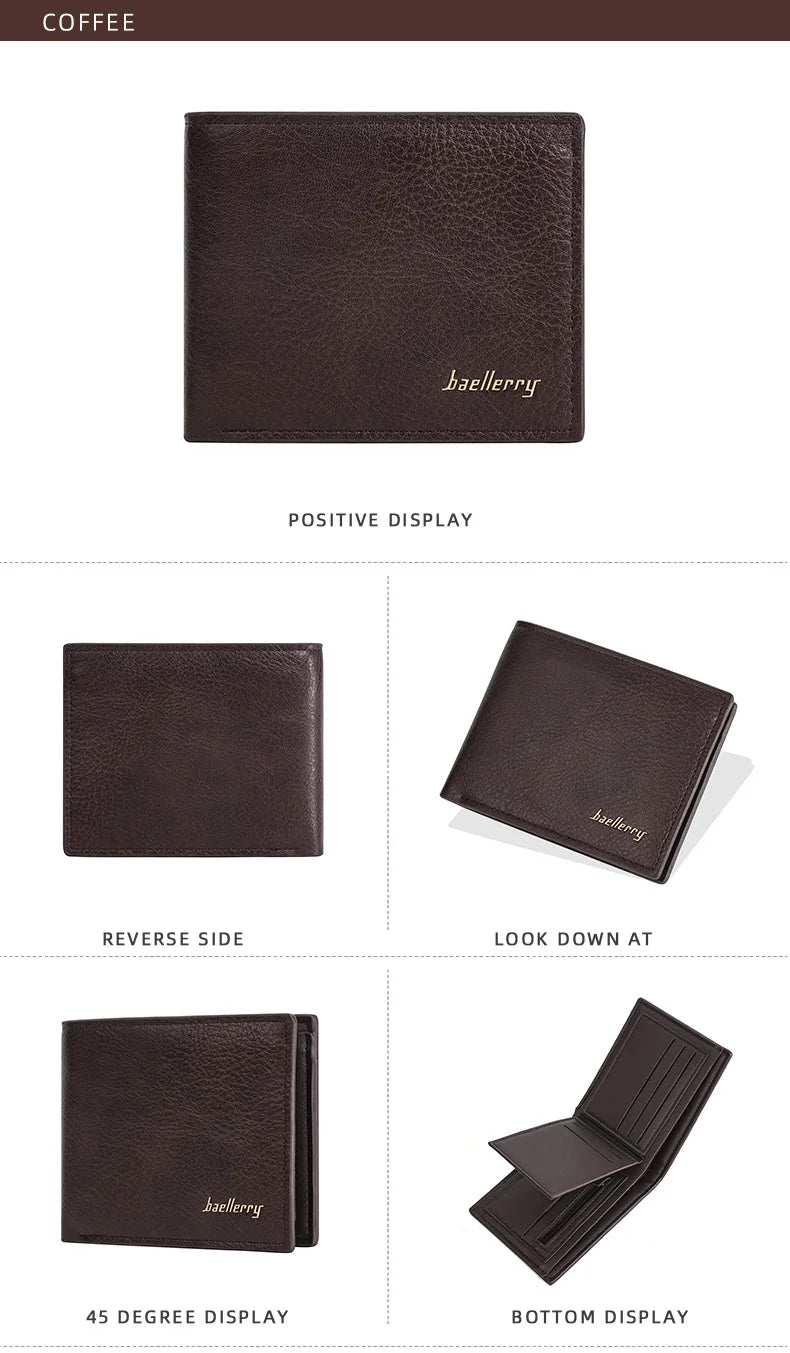 Baellerry Men RFID Wallets New Short Card Holder Simple Male Purses Photo Holder Small Coin Bag Zipper Wallet For Men