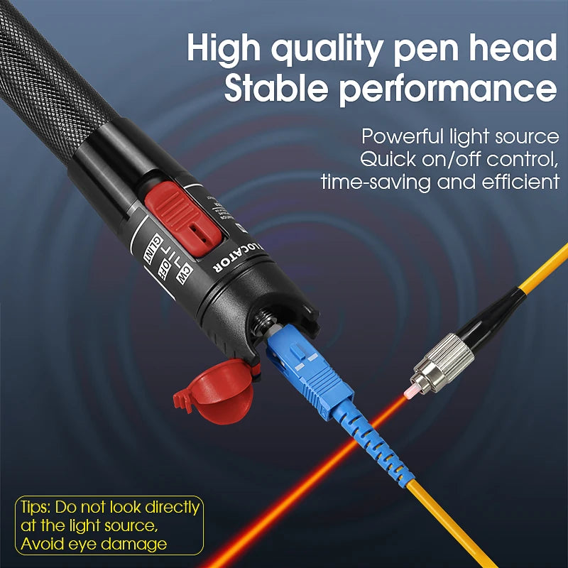 Visual Fault Locator 1/10/20/30/50/60/80MW Fiber Optic Cable Tester Tool FTTH Optical Fiber Tester SC/FC/ST 2.5mm Interface VFL