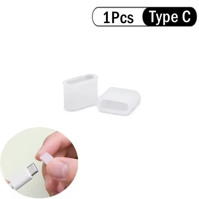 Type-C Charging Port Transparent Dust Plug With Rope Anti-Lost Dustproof Protector Cap Stopper Data Cable USB Type C Clear Cover