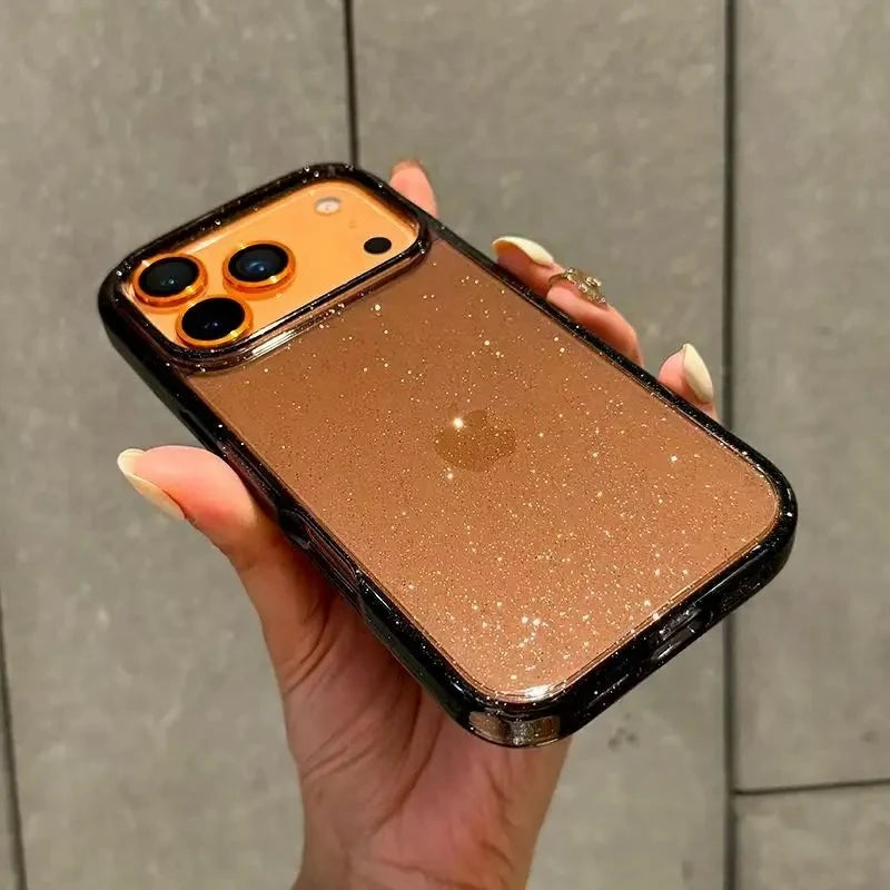Luxury Glitter Bling Transparent Case For iPhone 18 17 Pro Max 17 Air 11 12 13 14 15 16 Pro Max X XR XS 7 8 Shockproof TPU Cover