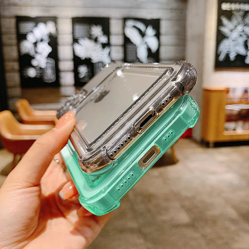 Transparent Case For iPhone 17 Pro Max Cases iPhone 18 Pro Max 16 15 13 14 12 11 6 7 8 Plus Cover Soft Wallet Pocket Card Holder