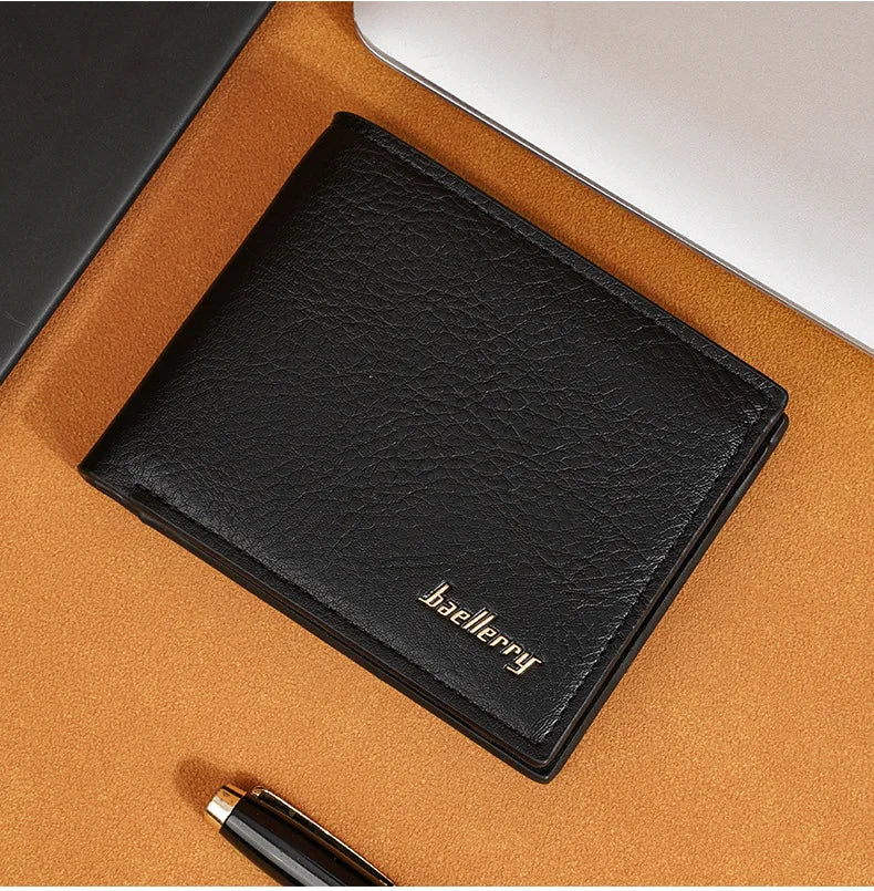 Baellerry Men RFID Wallets New Short Card Holder Simple Male Purses Photo Holder Small Coin Bag Zipper Wallet For Men