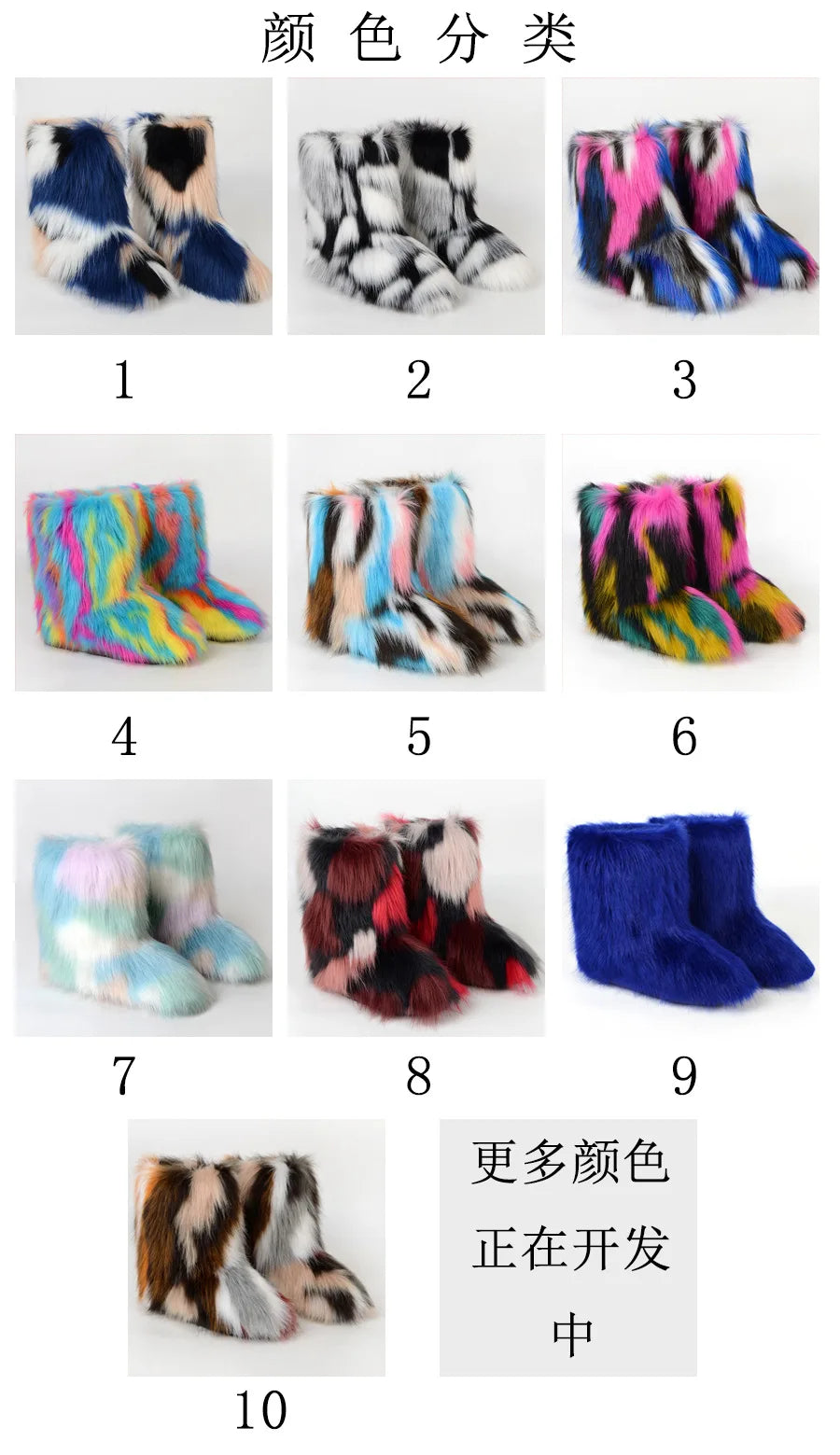 Women's Winter Snow Boots Outdoor Luxury Furry Faux Fox Fur Boots Woman Plush Warm Platform Shoes New Fashion Bottes Big Size 46